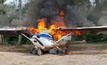  Aeronave incendiada na operação/Reprodução