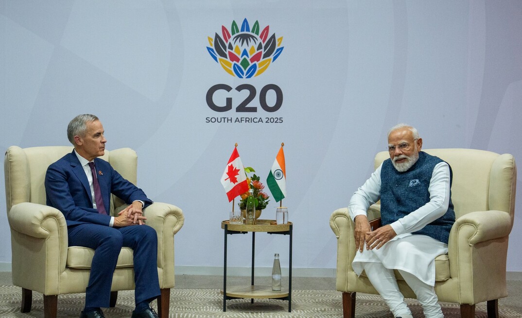 Canada's Mark Carney and India's Narendra Modi met on the margins of the G20 Summit in South Africa