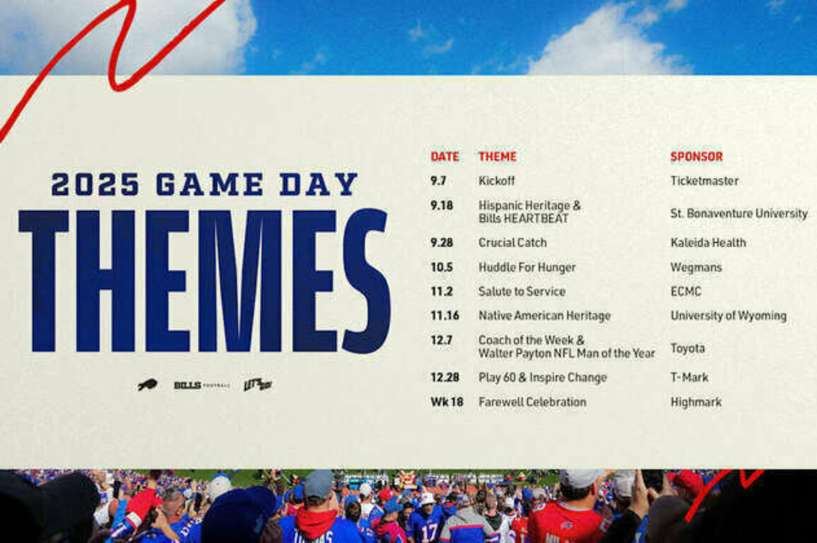 Buffalo Bills announce game day themes for 2025 regular season