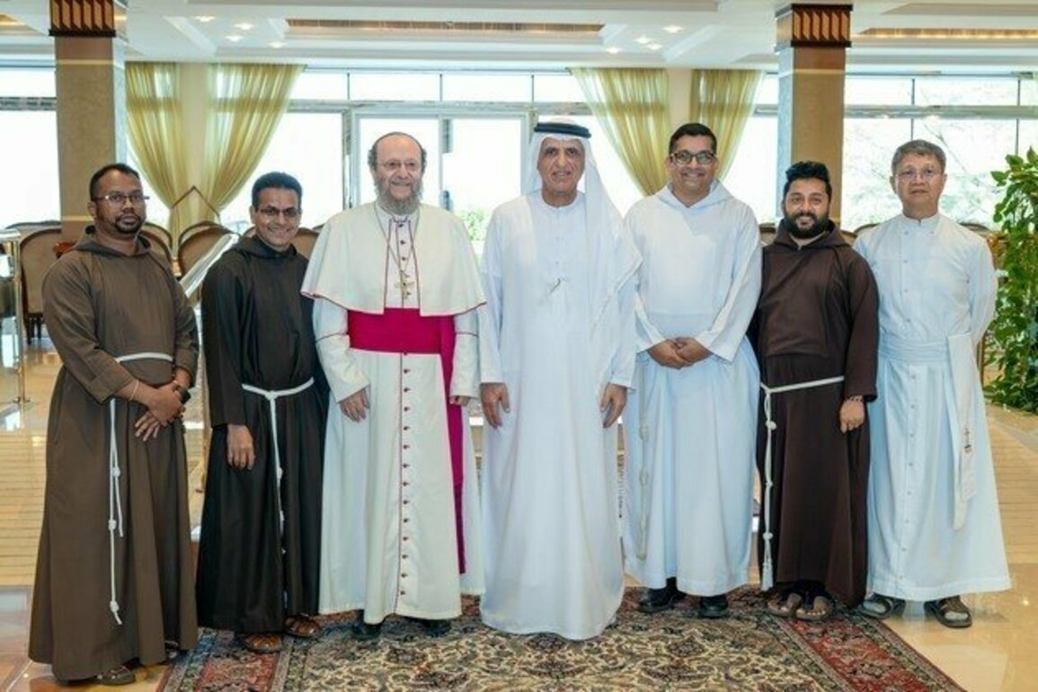 Saud bin Saqr receives Bishop Paolo Martinelli