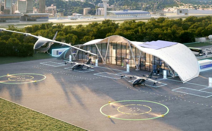 Artist impression of proposed eVTOL plane ports | Credit: Rolls-Royce