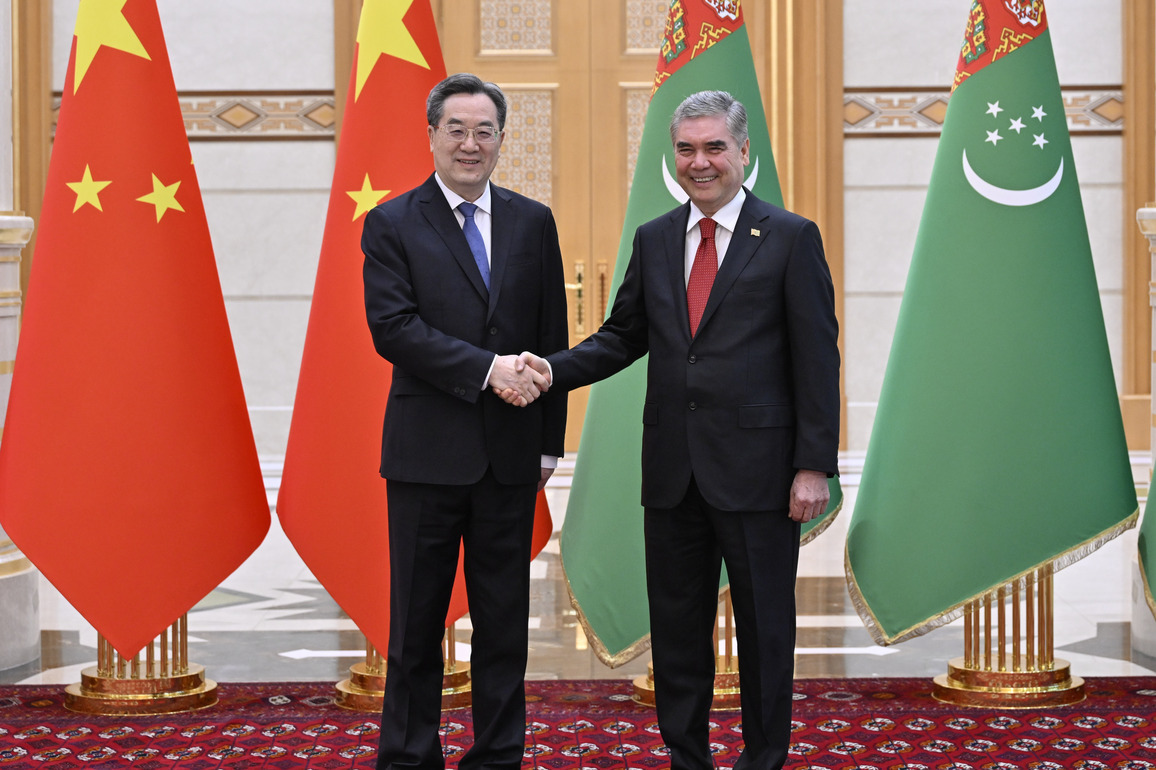 TURKMENISTAN-ASHGABAT-CHINA-DING XUEXIANG-GURBANGULY BERDIMUHAMEDOV-MEETING
