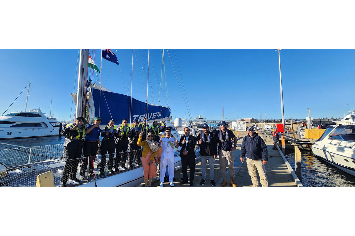 IASV Triveni docks at Fremantle as India's all-women Tri-Service sailing expedition reaches Australia