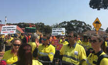 Miners protest against the proposed gold royalty rise in Kalgoorlie