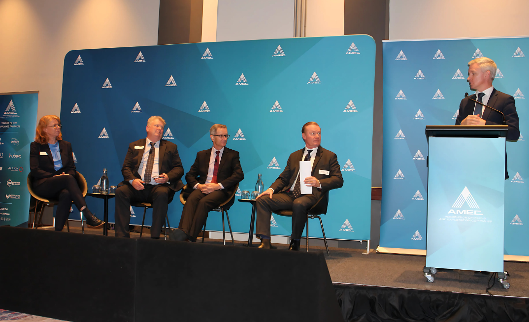 Rachel Parry with (L-R) DWER's Alistair Jones, DBCA's Stuart Smith and the WA EPA's Darren Walsh