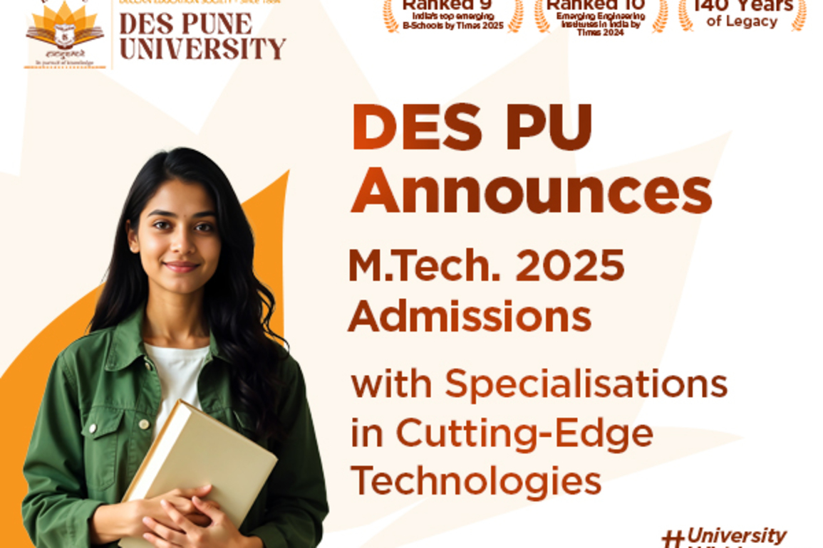 DES Pune University Invites Applications for M.Tech 2025 Admissions