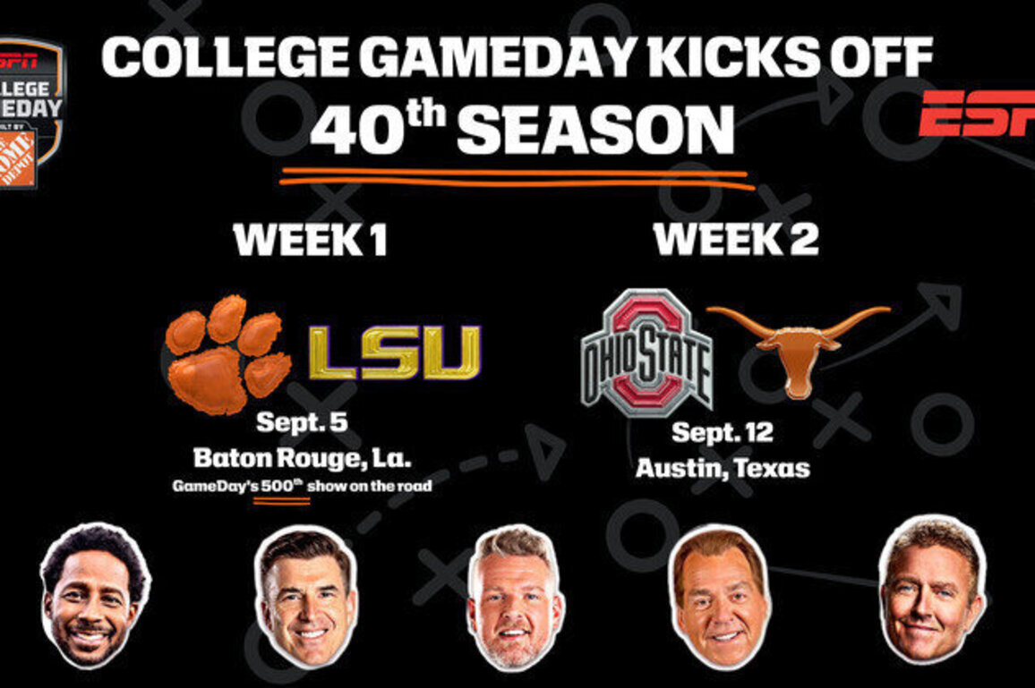 ESPN's College GameDay Built by The Home Depot kicks off 40th season in Baton Rouge with 500th show on the road