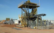 View of the completed Portia gravity processing plant, with the first stage gold recovery circuit in the foreground