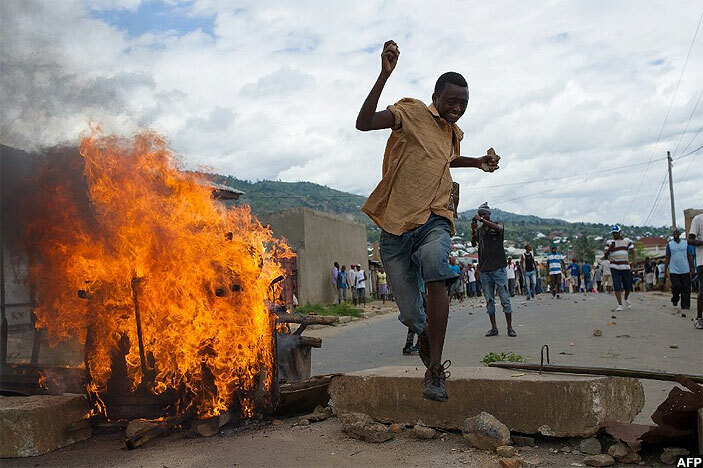  eadly demonstrations broke out in urundi over a third term bid by resident ierre kurunziza