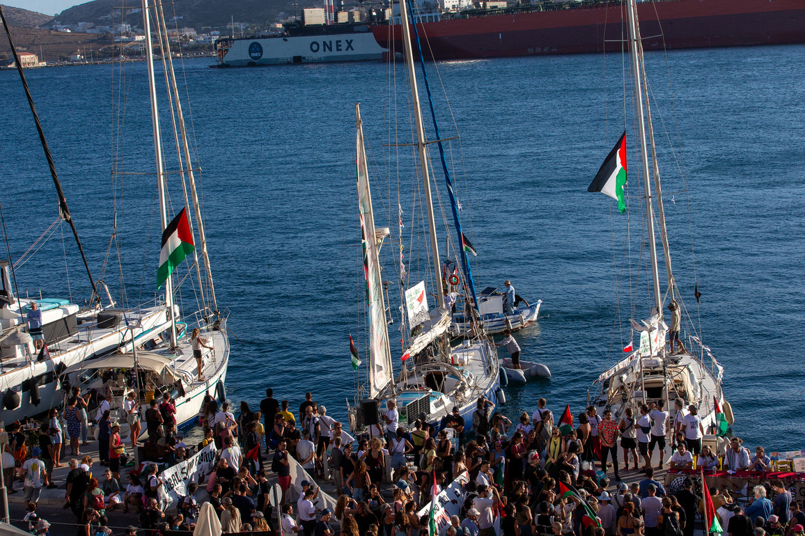 GREECE-SYROS-VESSELS-DEPARTURE-GAZA