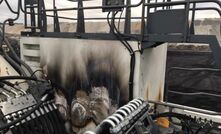  The worker saw smoke coming from a sound suppression box on top of a hydraulic cooler 