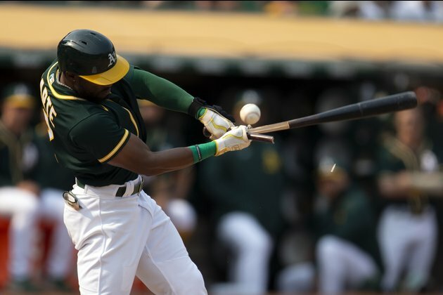Starling Marte's walk-off double lifts A's over Astros