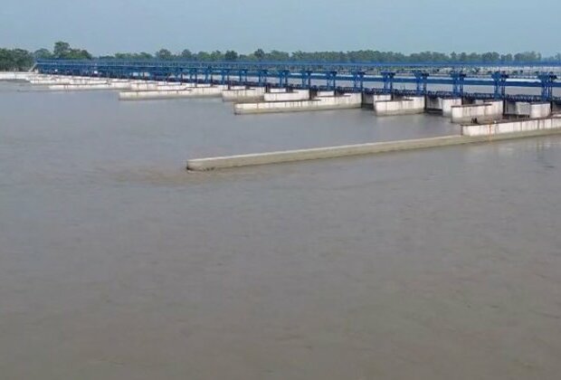 Sharda Barrage in spate due to widespread rainfall in river catchment areas