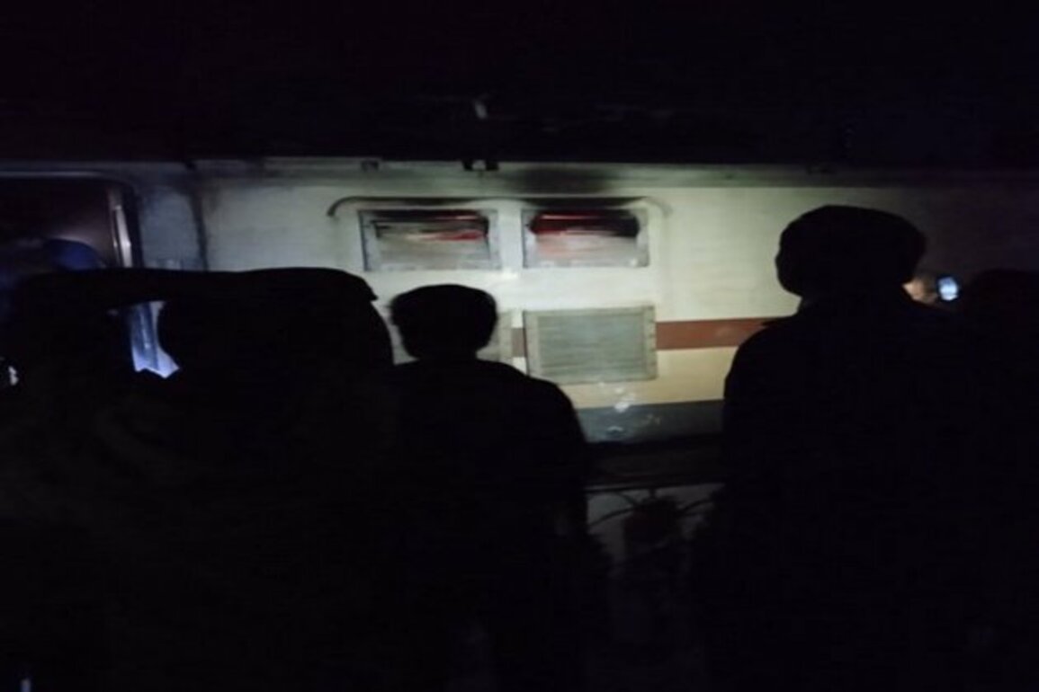 Moving train catches fire at Nawandgi Station of Vikarabad