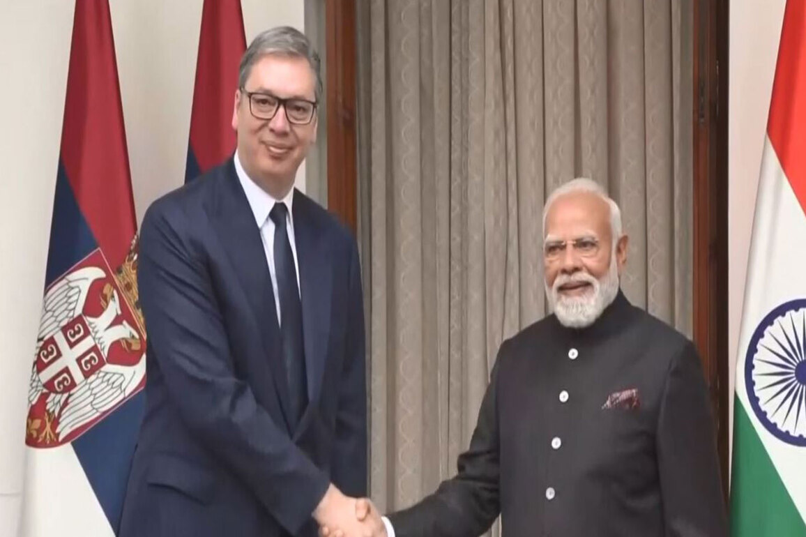 PM Modi meets Serbian President Aleksandar Vucic at Hyderabad House on sidelines of AI Impact Summit