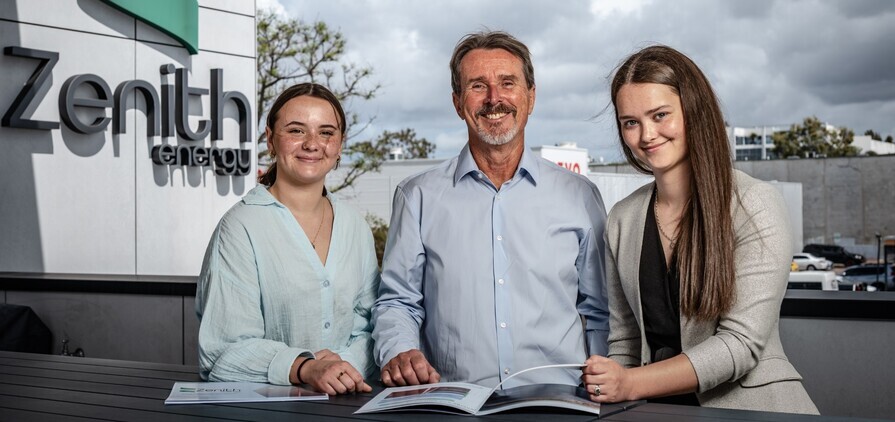 Tamitha Zwaanenburg (left), Hamish Moffat and Casey Slattery.