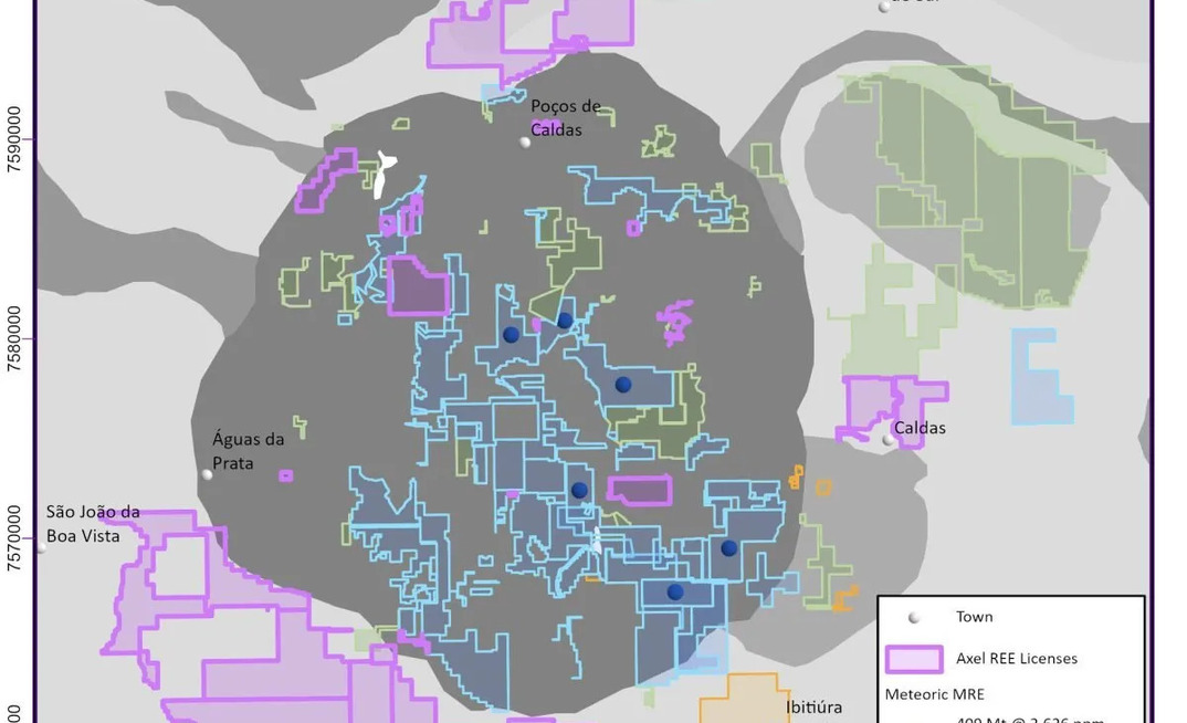 Projeto de terras raras Caldas, da Axel, em MG