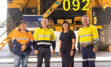  Queensland resources minister Scott Stewart (second from left) at the opening of the MetRes Millenium mine in Queensland.