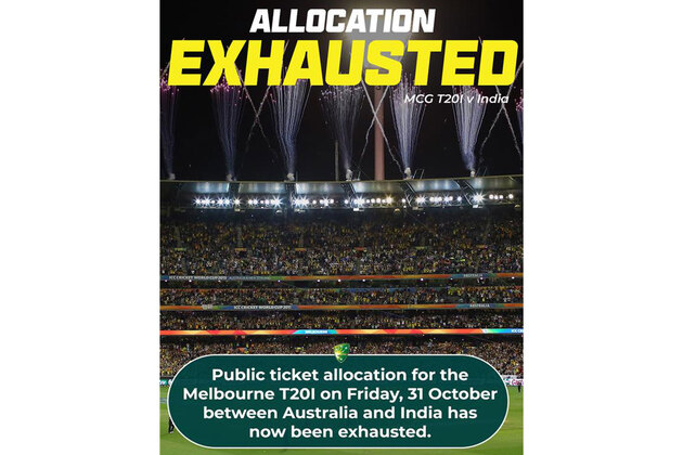 Huge crowd expected as public ticket allocation exhausted for Australia-India T20