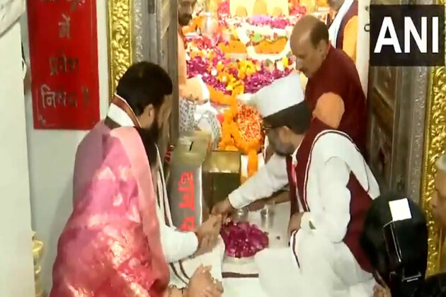 Haryana CM Nayab Singh Saini offers prayers at Mata Mansa Devi Temple in Panchkula