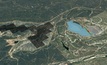 Overview showing mine pits and solar farm site at the Kidston energy project