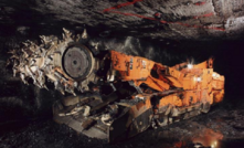 Cook colliery's continuous miner underground.