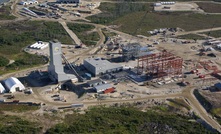 Aerial view of Goldcorp's Éléonore project, showing the production shaft, exploration shaft and exploration ramp