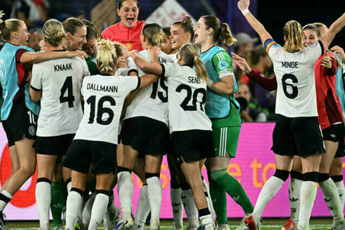 Ten-woman Germany beat France on penalties to reach Euro 2025 semis