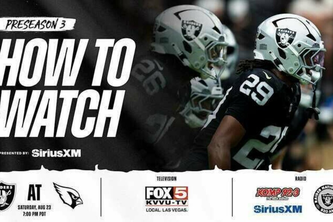 How to watch, listen to and livestream Raiders at Cardinals