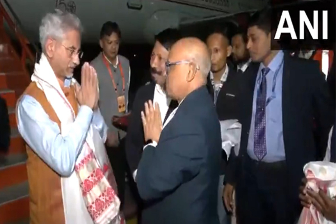 Jaishankar, envoys of various nations arrive at Jorhat Airport to attend Advantage Assam 2.0