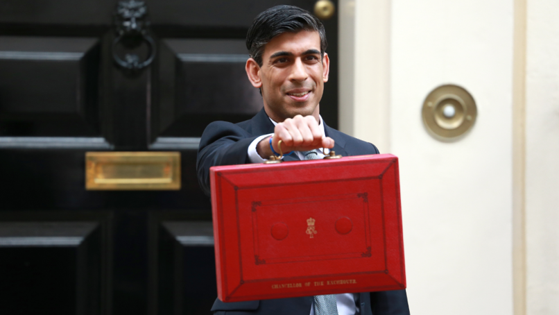 The Chancellor of the Exchequer, Rishi Sunak, on Budget day