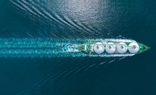 Aerial top view LNG tanker ship 