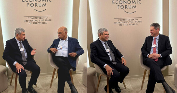 Ashwini Vaishnaw meets IBM and Meta Chiefs at Davos ; highlights India semiconductor and AI growth