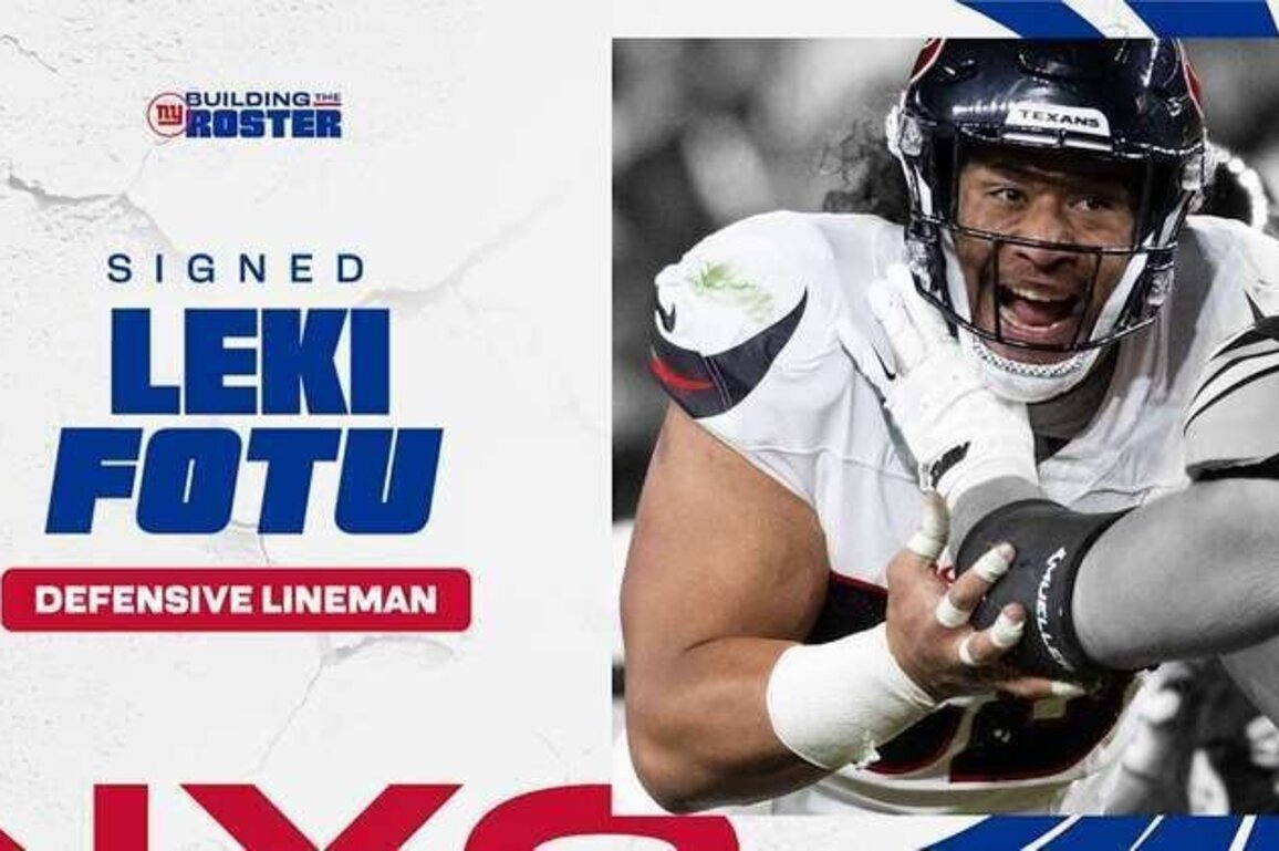 Giants add Leki Fotu to defensive line room
