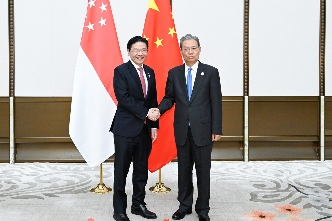 CHINA-HAINAN-BOAO-ZHAO LEJI-SINGAPOREAN PM-MEETING (CN)