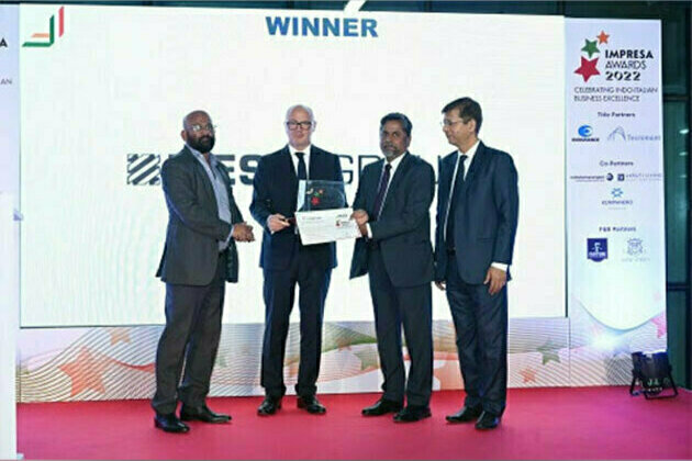 Biesse India's Unrelenting CSR and Community Engagement initiatives, awarded with IMPRESA 2022 by Indo-Italian Chamber of Commerce and Industry (IICCI)