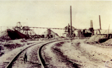 The rail spur into Mount Royal mine in 1918