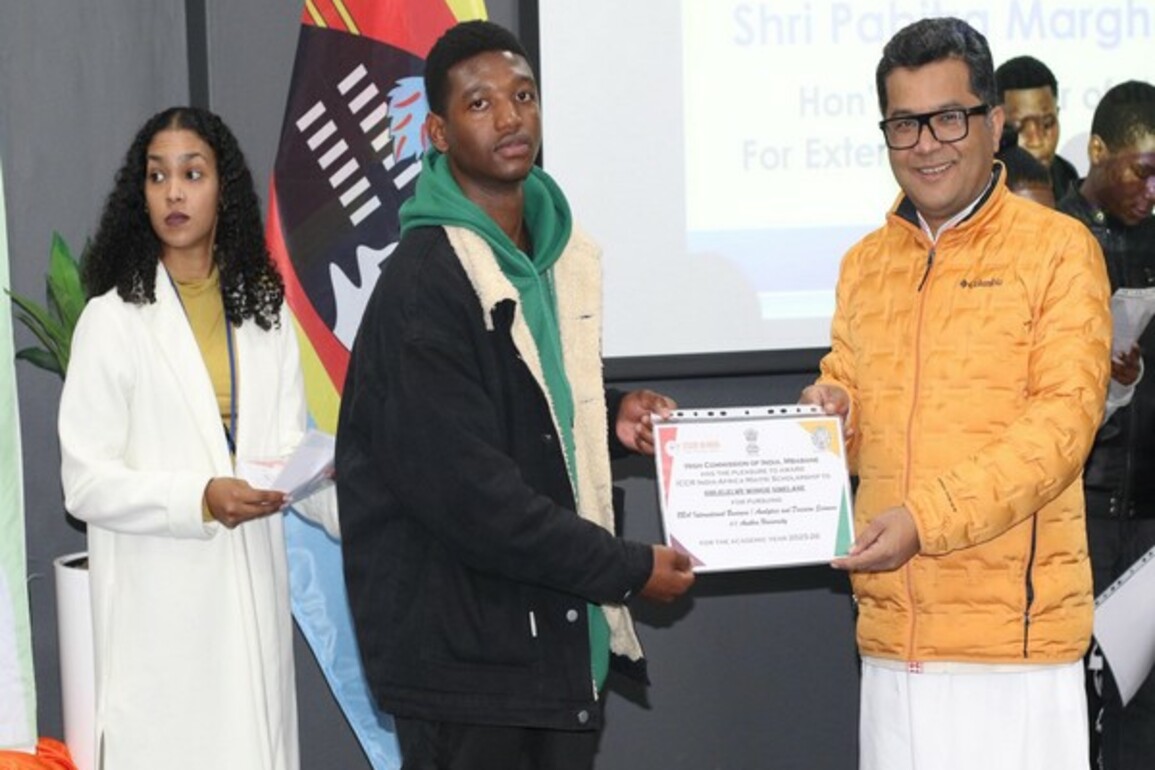 MoS Margherita hands ICCR scholarship letters to students in Eswatini