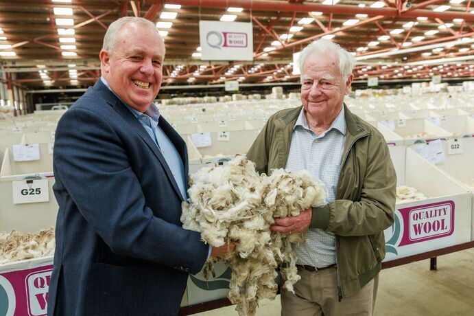 Wool industry leaders Mark Dyson, Quality Wool, and Rod Franklyn, Techwool Trading, are looking forward to the future after announcing the merger of their country wool marketing divisions.
