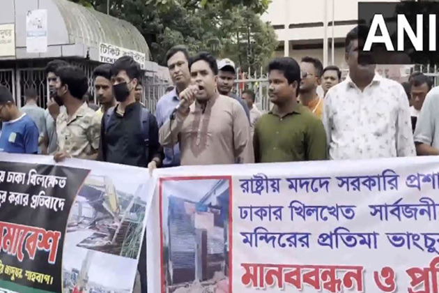 "Condemn such acts of destructive and violent religious frenzy": Minority groups form human chain to protest against Durga Temple's demolition