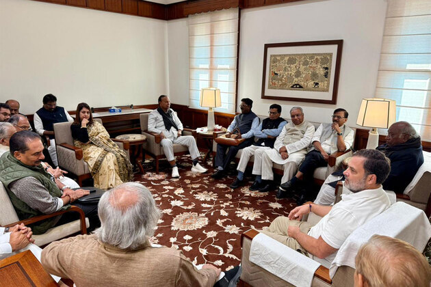INDIA Bloc floor leaders' meeting concludes at Mallikarjun Kharge's office in Parliament