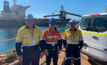 Macarthur Minerals and RCR MT representatives at the Port of Esperance. L to R RCR MT business development manager Neville Kelly, Macarthur Minerals general manager projects Dr Dean Carter and RCR MT lead designer Michael Read.