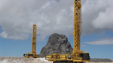 Initial trials were conducted at a hard rock copper mine using a Caterpillar MD6420 drill 