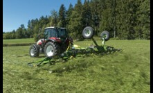  Krone's Vendro T900 trailing tedder folds to less than 3m transport width. Picture courtesy Krone.