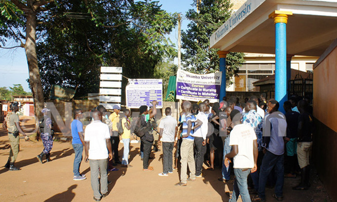 Nkumba university students demonstrate over road accidents Nkumba university students demonstrate over road accidents