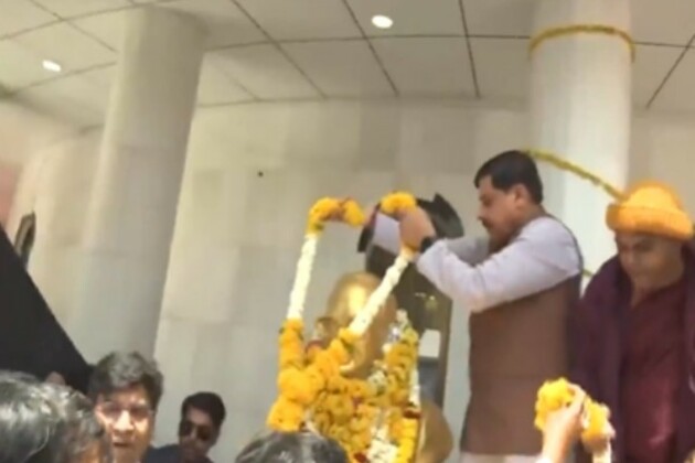 MP CM Mohan Yadav pays tribute to Dr BR Ambedkar at Babasaheb's birthplace memorial in Indore's Mhow