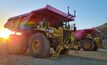 Two of the autonomous haul trucks at Newmont's Boddington gold mine.