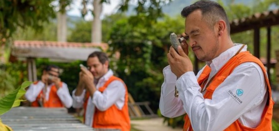 Collective Mining geologists at Guayabales in Caldas, Colombia