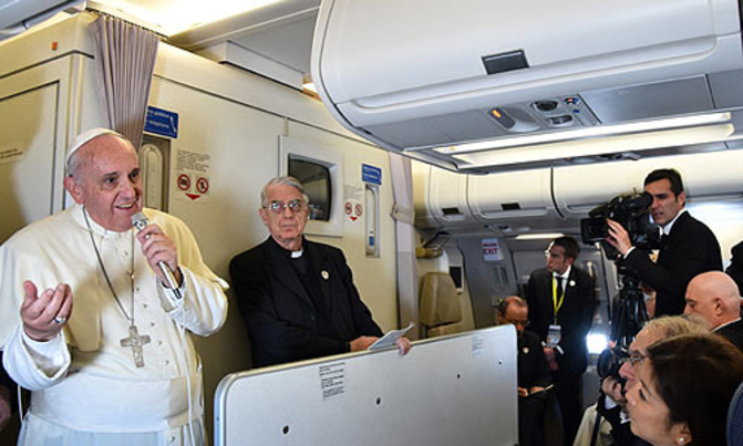 Transcript of Pope Francis' press conference aboard papal flight Transcript of Pope Francis' press conference aboard papal flight