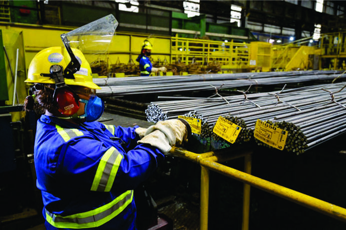 Produção de aço da Gerdau em Barão de Cocais usina